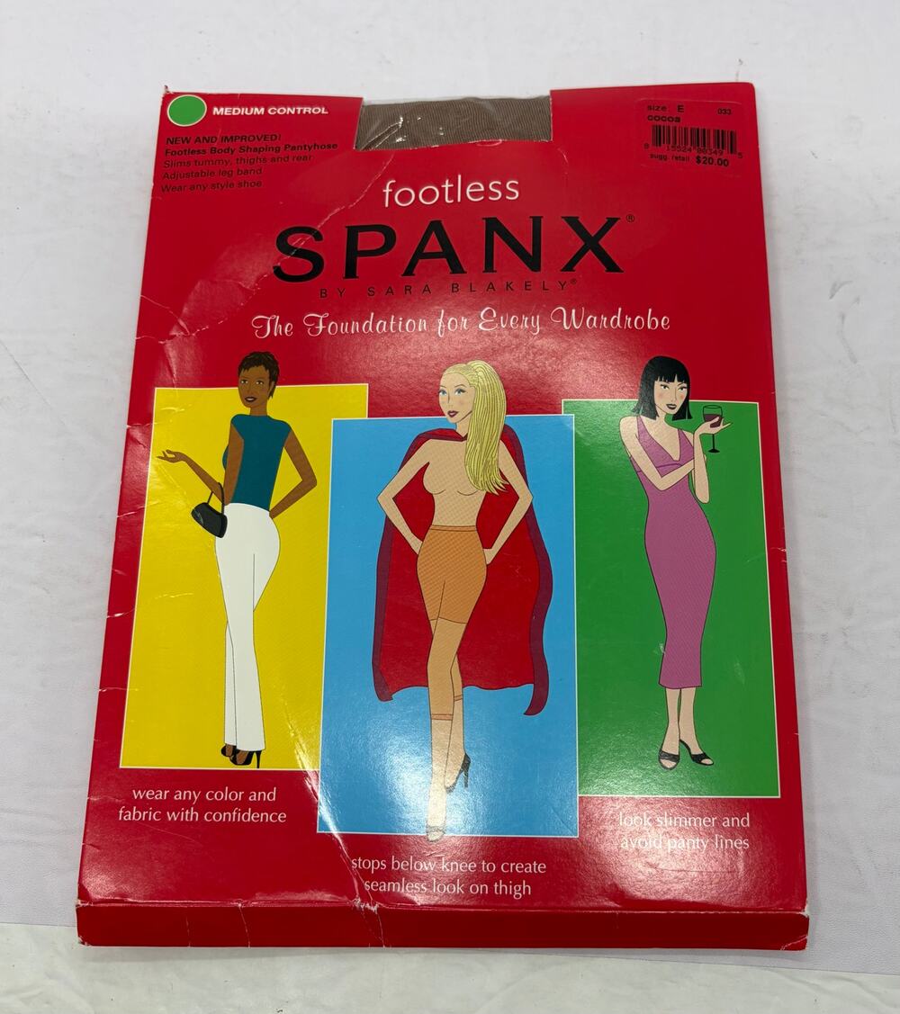 Spanx Footless Body Shaping Pantyhose Women Size E Cocoa Medium Control NWT